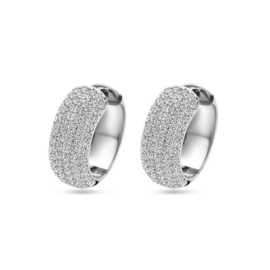 klapoorringen zirkonia 20,5 mm zilver gerhodineerd
