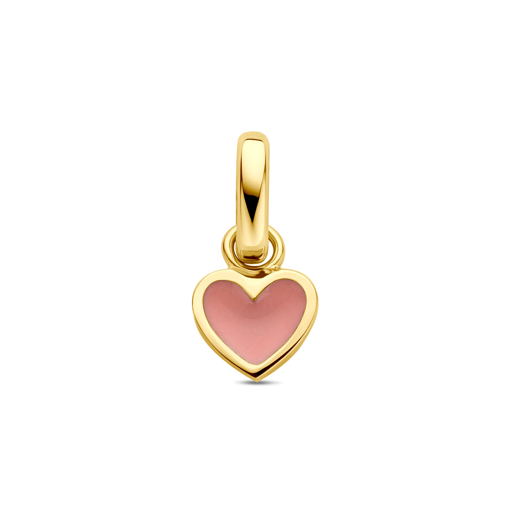 9k hanger hartje roze 6,5 mm 9K geel