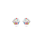 Ohrstecker Cupcake Silber rhodiniert