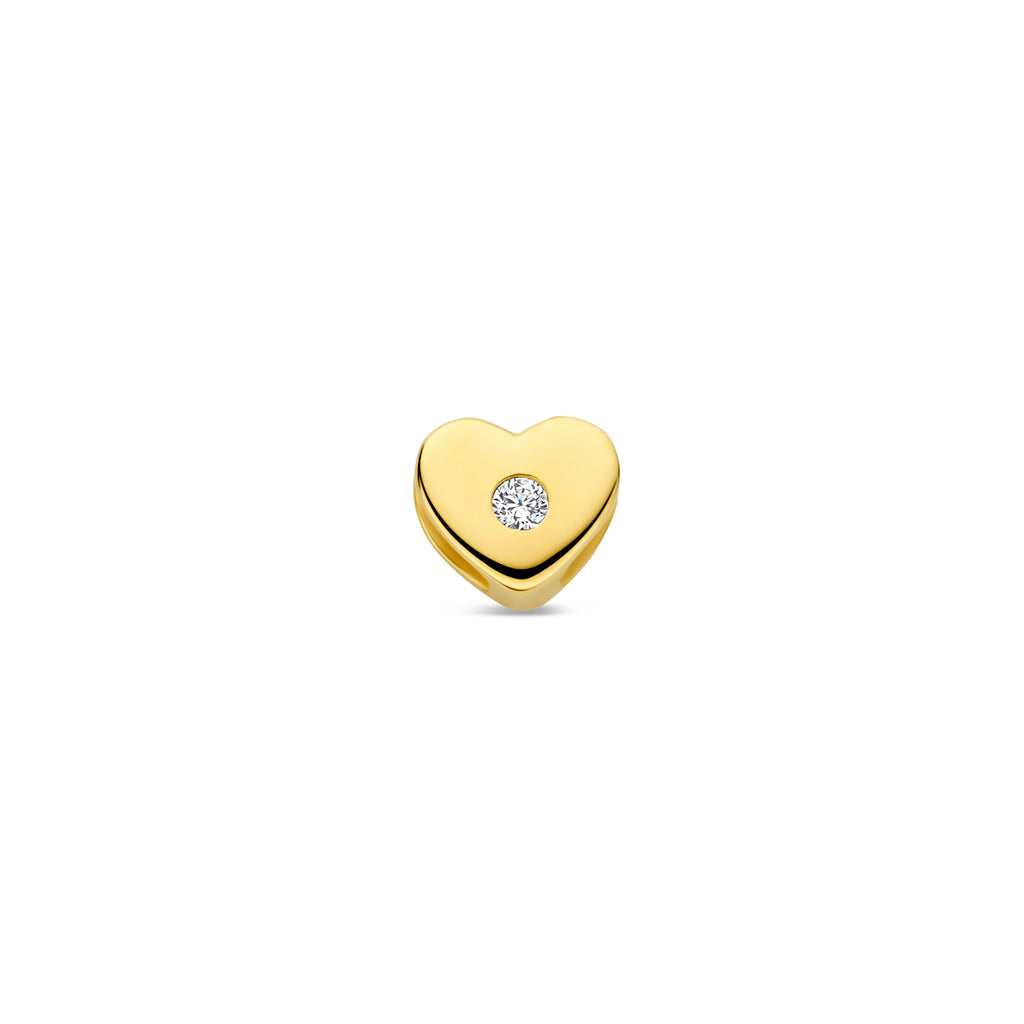 hanger hart zirkonia 5 mm 14K geelgoud