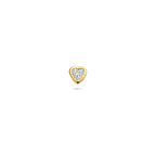 flat back piercing hartje zirkonia 4,5 mm 1 micron zilver verguld (geel)