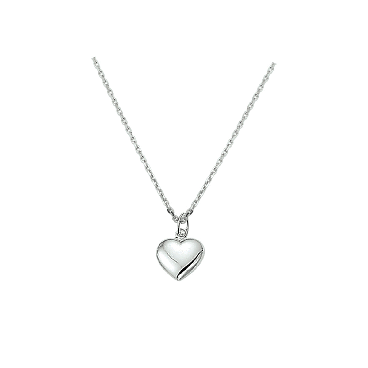 Halskette Herz 41 + 4 cm Silber rhodiniert