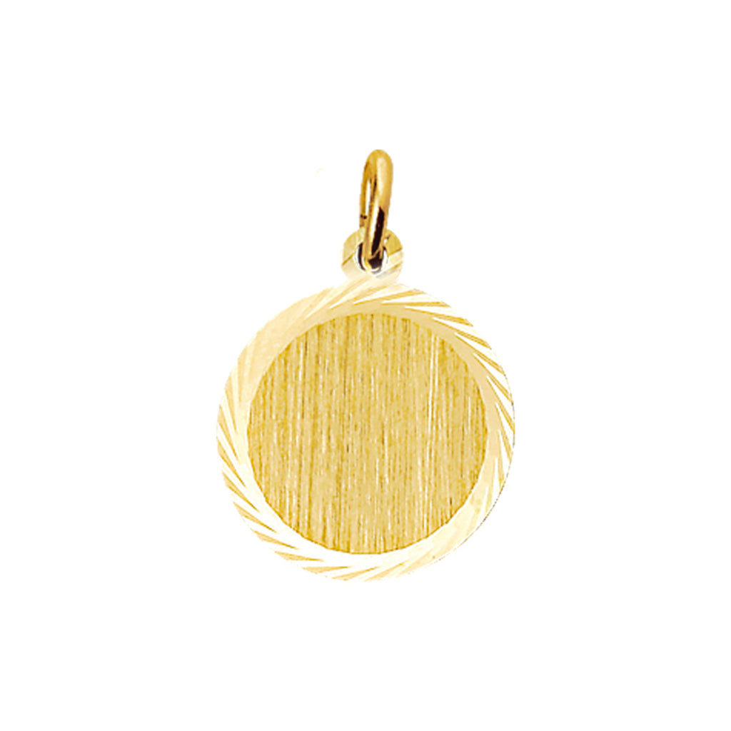 graveerhanger mat gediamanteerd 14K geelgoud
