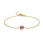 Armband Amethyst 16,5 - 19 cm 14K Gelbgold
