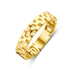 ring schakel 14K geelgoud - schakelmotief