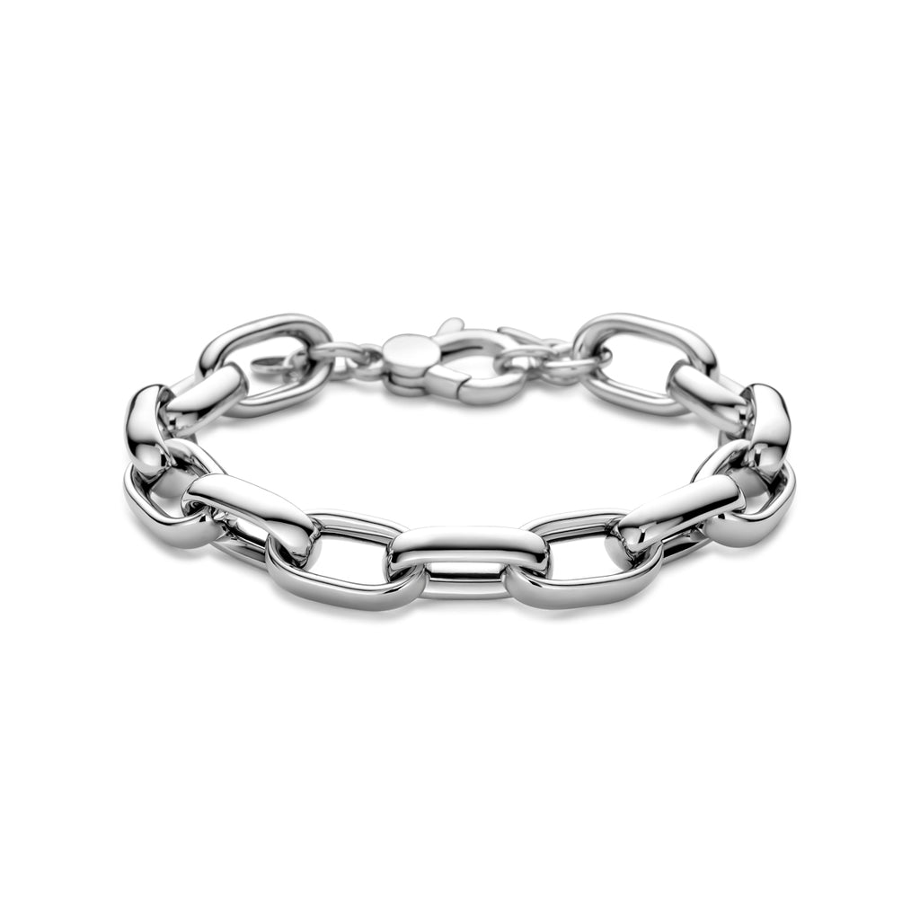 Armband 10 mm 18,5 + 1,5 cm Silber rhodiniert