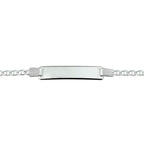 Gravurarmband Ankerplatte 6,0 mm 16 - 18 cm Silber weiß