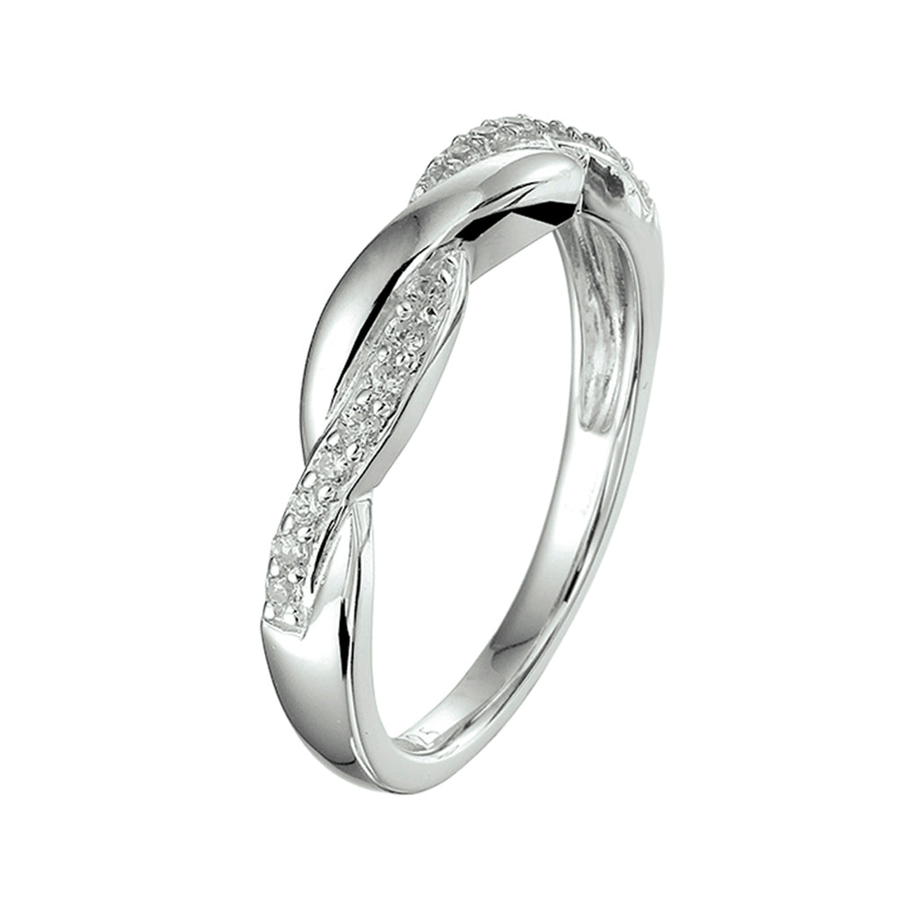 ring zirkonia zilver gerhodineerd