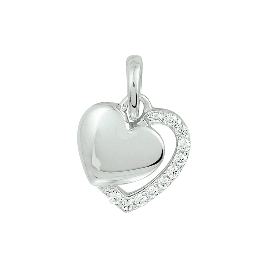 hanger hart zirkonia zilver gerhodineerd