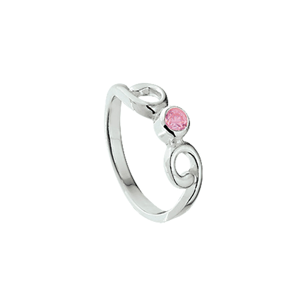 ring roze zirkonia zilver wit