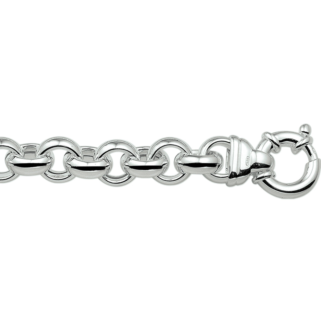 Armband Jasseron 6 mm mit großem Federverschluss Silber weiß