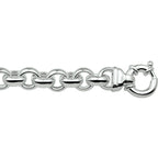 Armband Jasseron 6 mm mit großem Federverschluss Silber weiß
