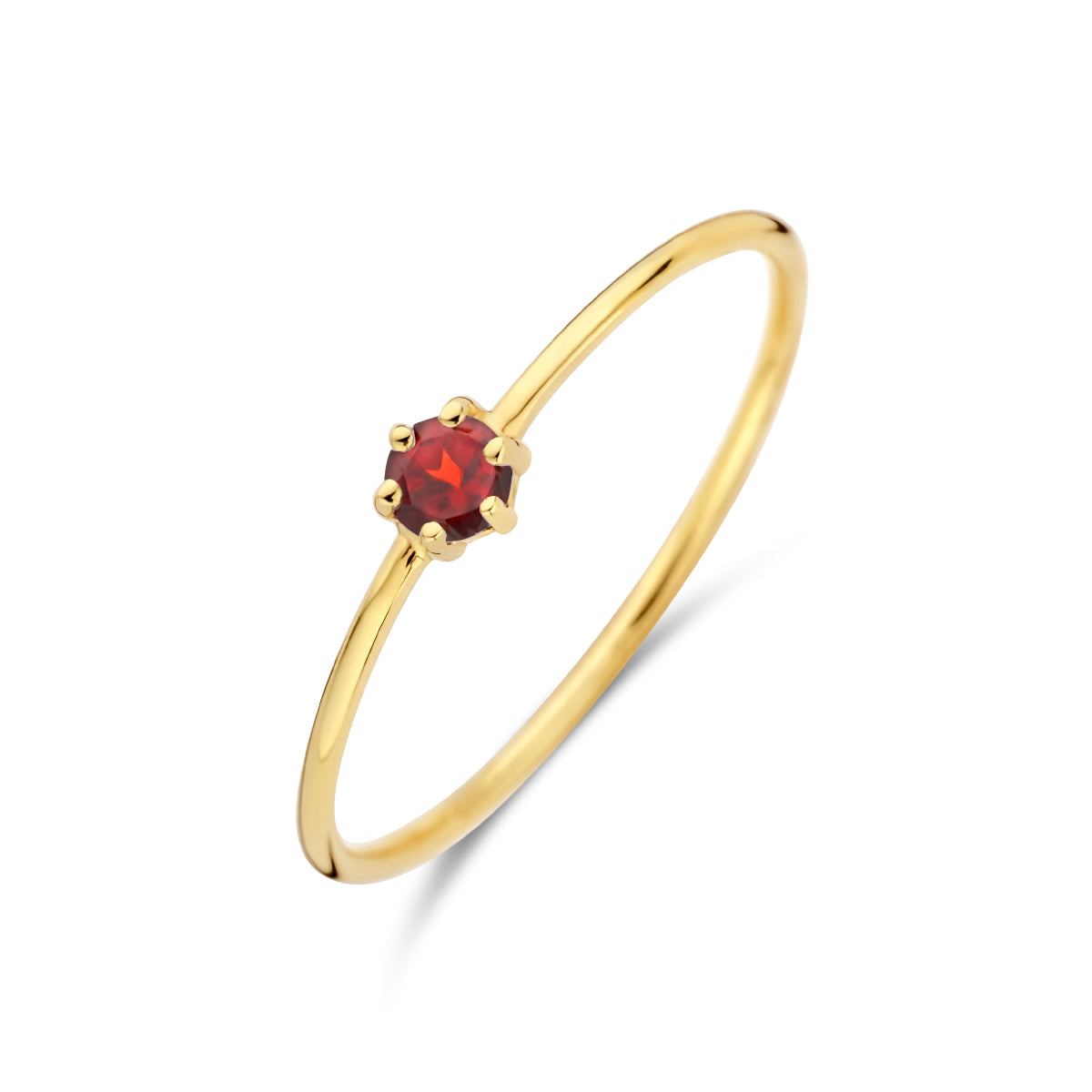 Ring mit Geburtsstein Granat Januar 14K Gelbgold