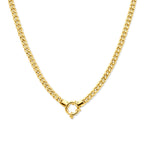 collier gourmette 5,8 mm 45 cm 3 micron met groot veerslot zilver verguld (geel)