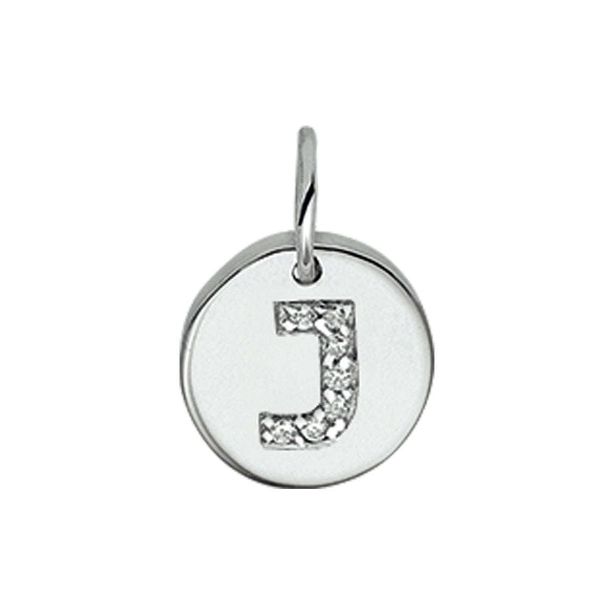 hanger letter m zirkonia zilver gerhodineerd