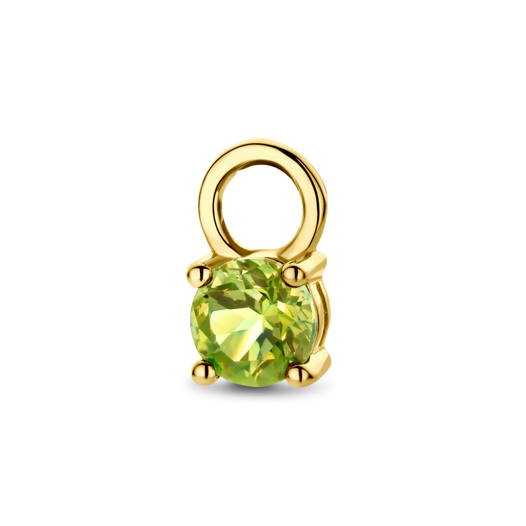 oorringhanger peridot per stuk 14K geelgoud