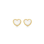 Ohrstecker Herz Perlmutt 14K Gelbgold