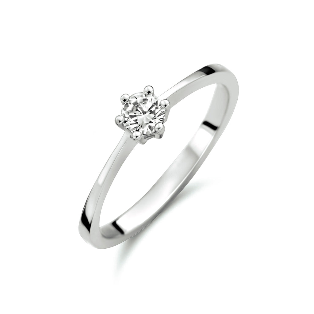 ring zirkonia 14K witgoud
