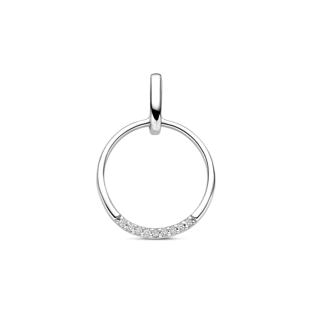 Anhänger Zirkonia 22 mm rhodiniertes Silber