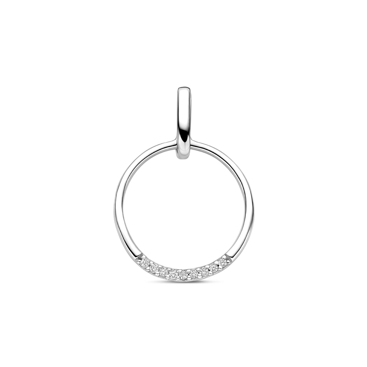 Anhänger Zirkonia 22 mm rhodiniertes Silber