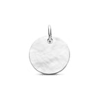 Gravur-Anhänger gehämmert 15 mm Silber rhodiniert