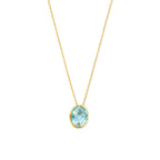 Collier blauer Topas 41 - 43 - 45 cm 14K Gelbgold