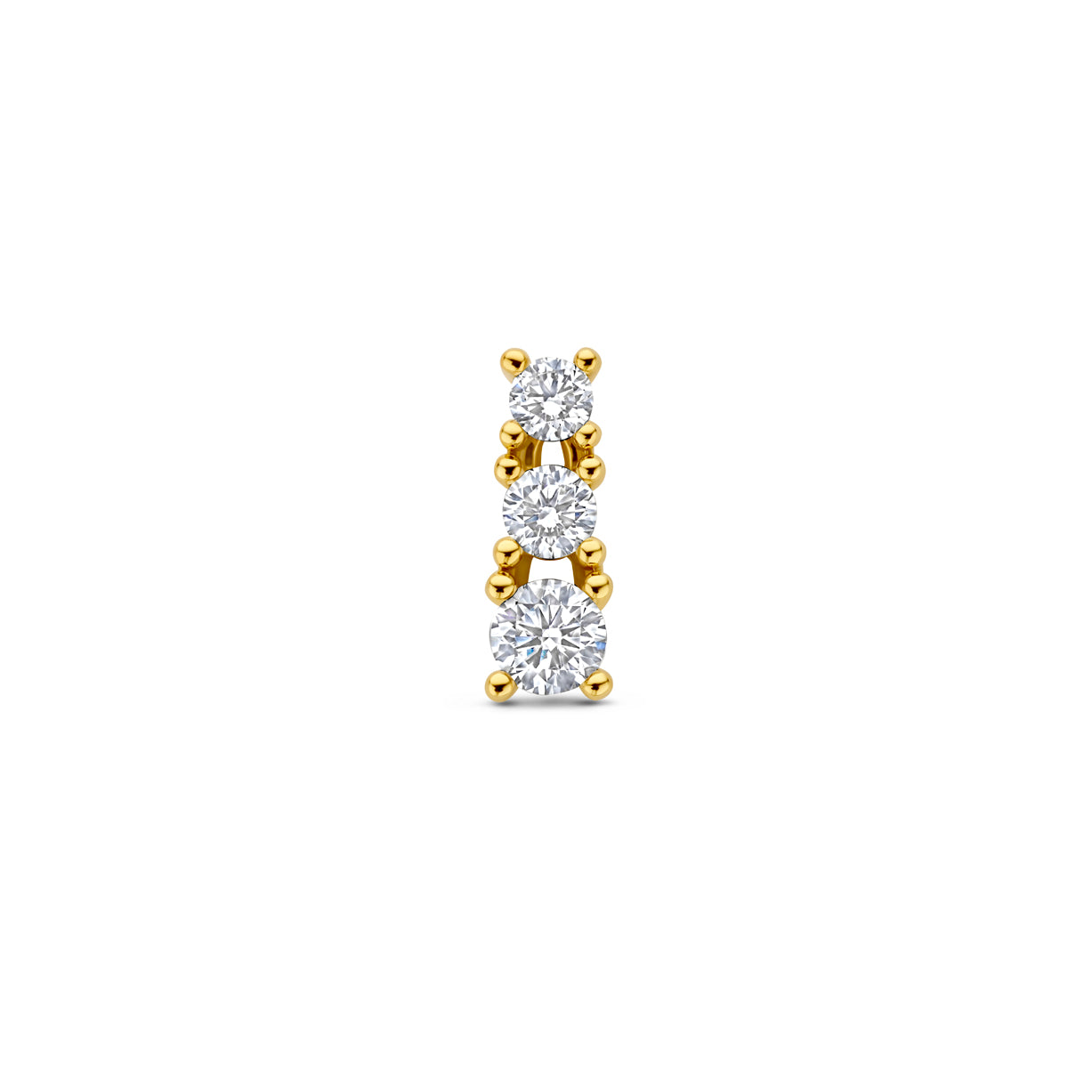 Anhänger Lab Grown Diamant 0,50 ct F VS 12,5 mm 14K Gelbgold