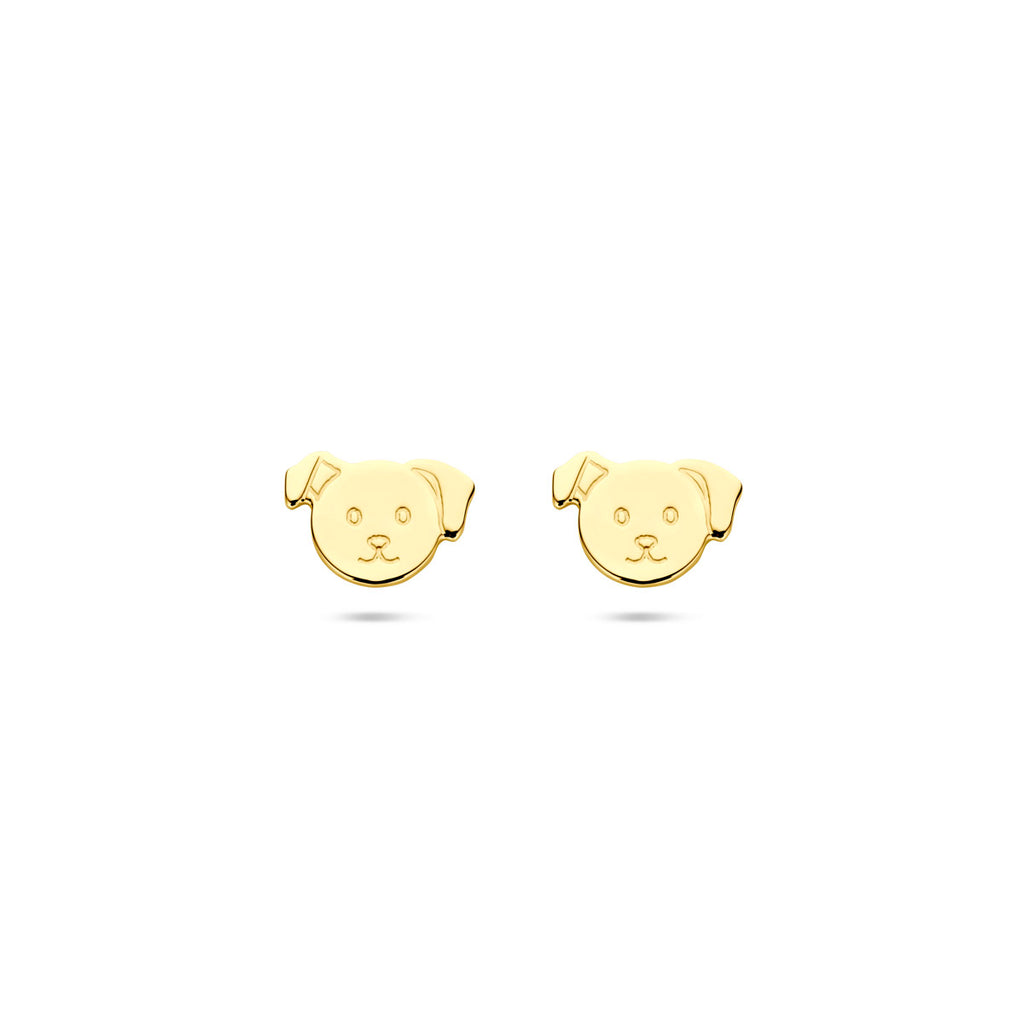 oorknoppen hond 6 mm 14K geelgoud