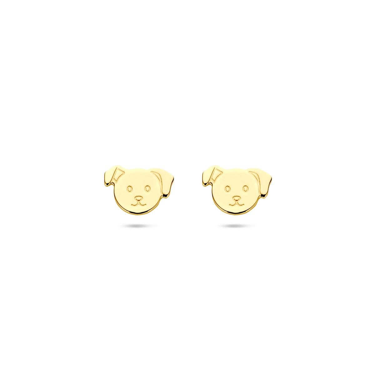 Ohrstecker Hund 6 mm 14K Gelbgold