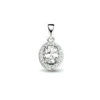 hanger zirkonia halo zilver gerhodineerd