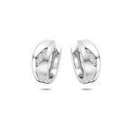 Klappcreolen Zirkonia poliert/matt 14,5 mm Silber rhodiniert