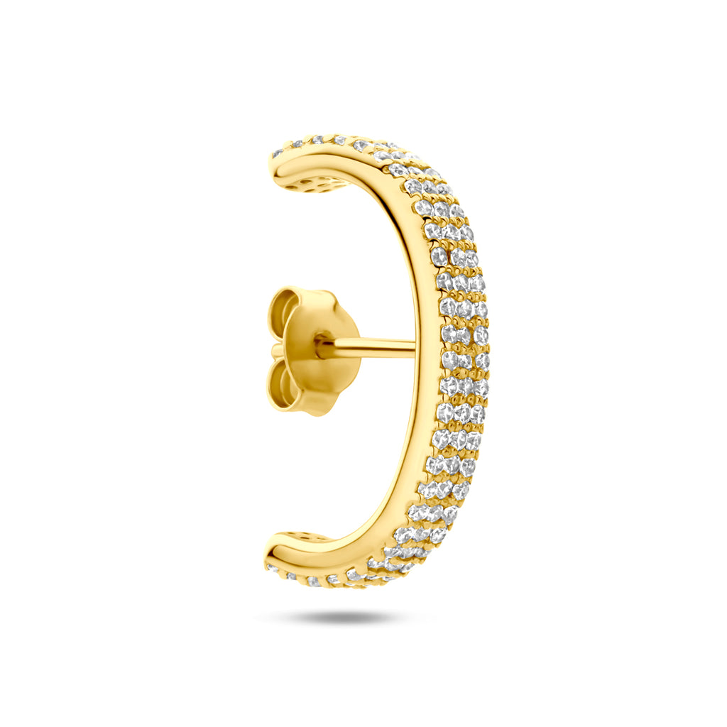 Einhänger Ohrring Zirkonia 20 mm 1 Mikron vergoldet (gelb)
