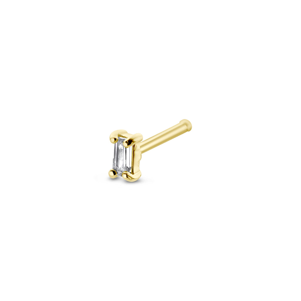 Nasenstecker Zirkonia Kugel 14K Gelbgold