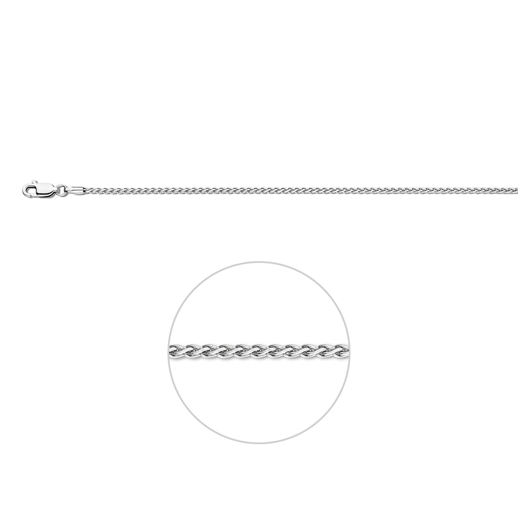 vossestaart rond 1,7 mm zilver gerhodineerd