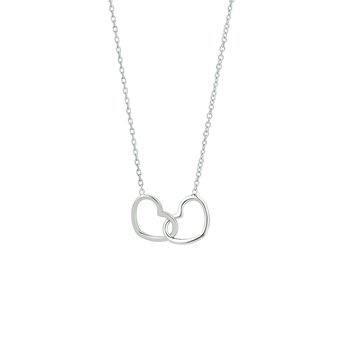 Halskette Herz 1,2 mm 40 + 5 cm Silber rhodiniert