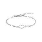 Armband Herz 16 + 3 cm Silber rhodiniert