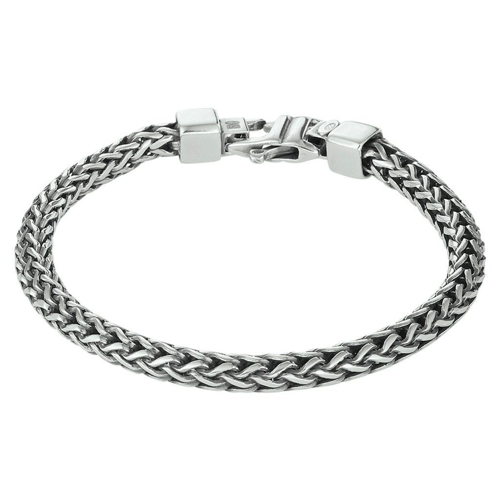 armband oxi vossestaart 5,0 mm zilver geoxideerd