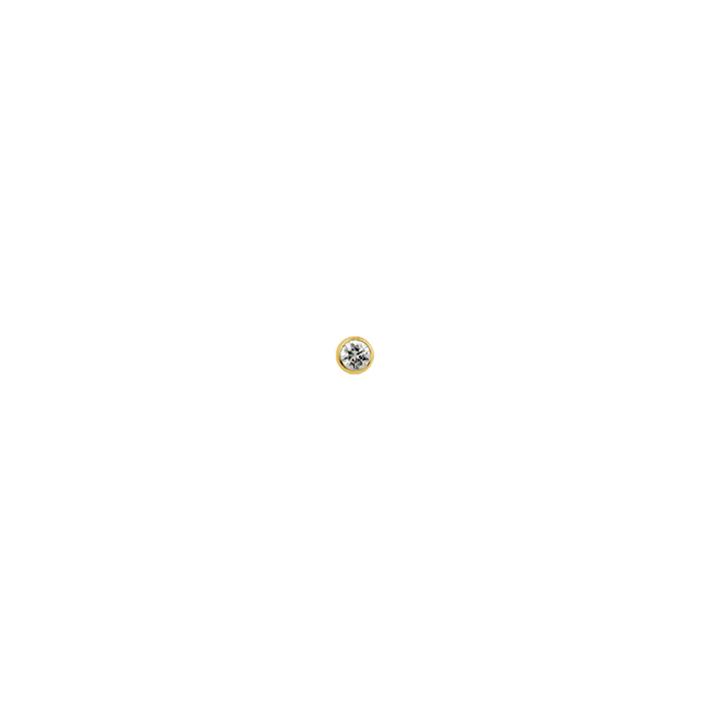Kugel Nasenstecker Zirkonia 2,5 mm 14K Gelbgold