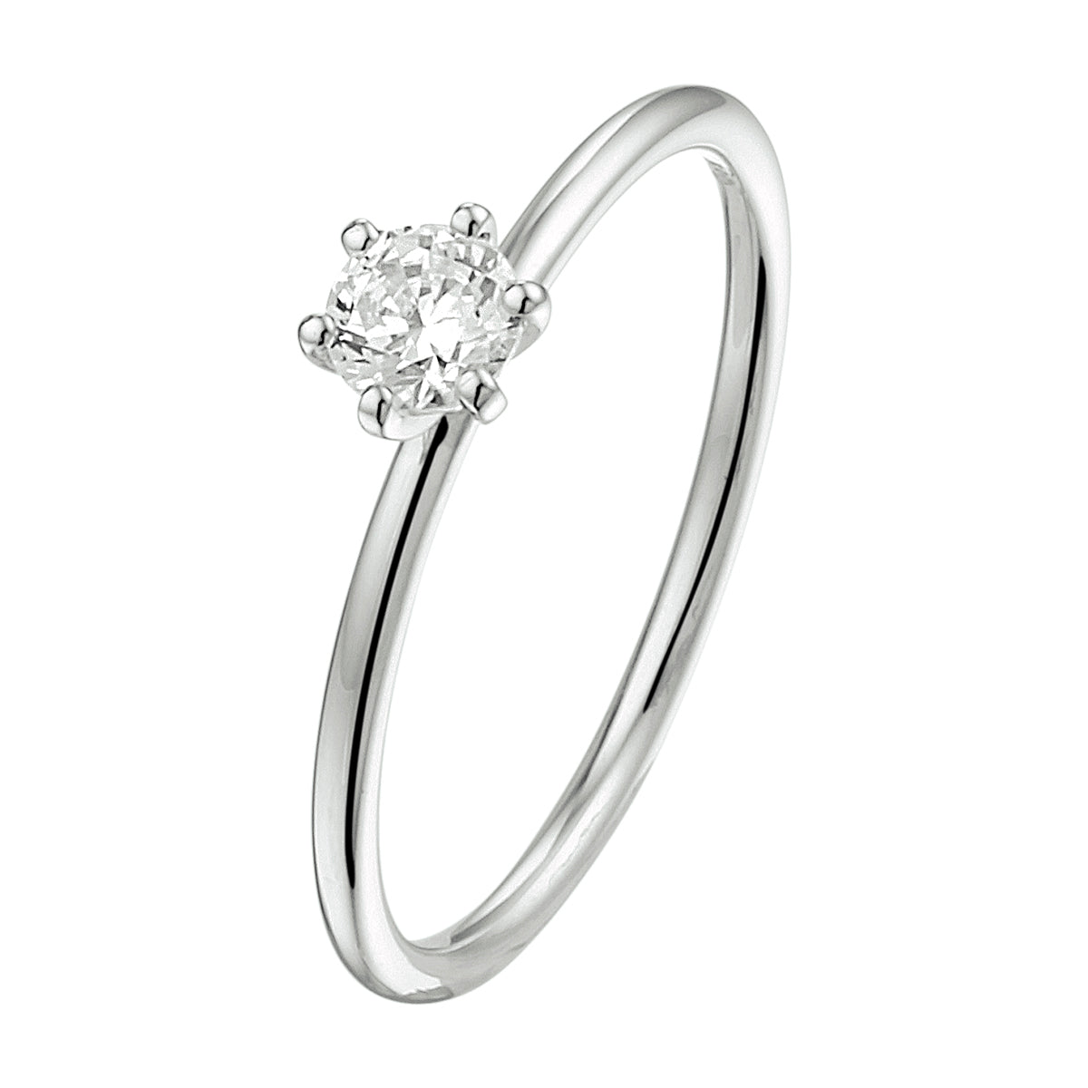 ring lab grown diamant 0.25ct f vsi 14K witgoud met palladium