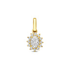 hanger lab grown diamant 0.21ct f vs 6,5 mm 14K geelgoud
