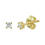 oorknoppen diamant 0.10ct (2x0.05ct) h si 14K geelgoud