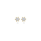 oorknoppen lab grown diamant 0.50ct (2x 0.25ct) f vs 4 mm 14K geelgoud