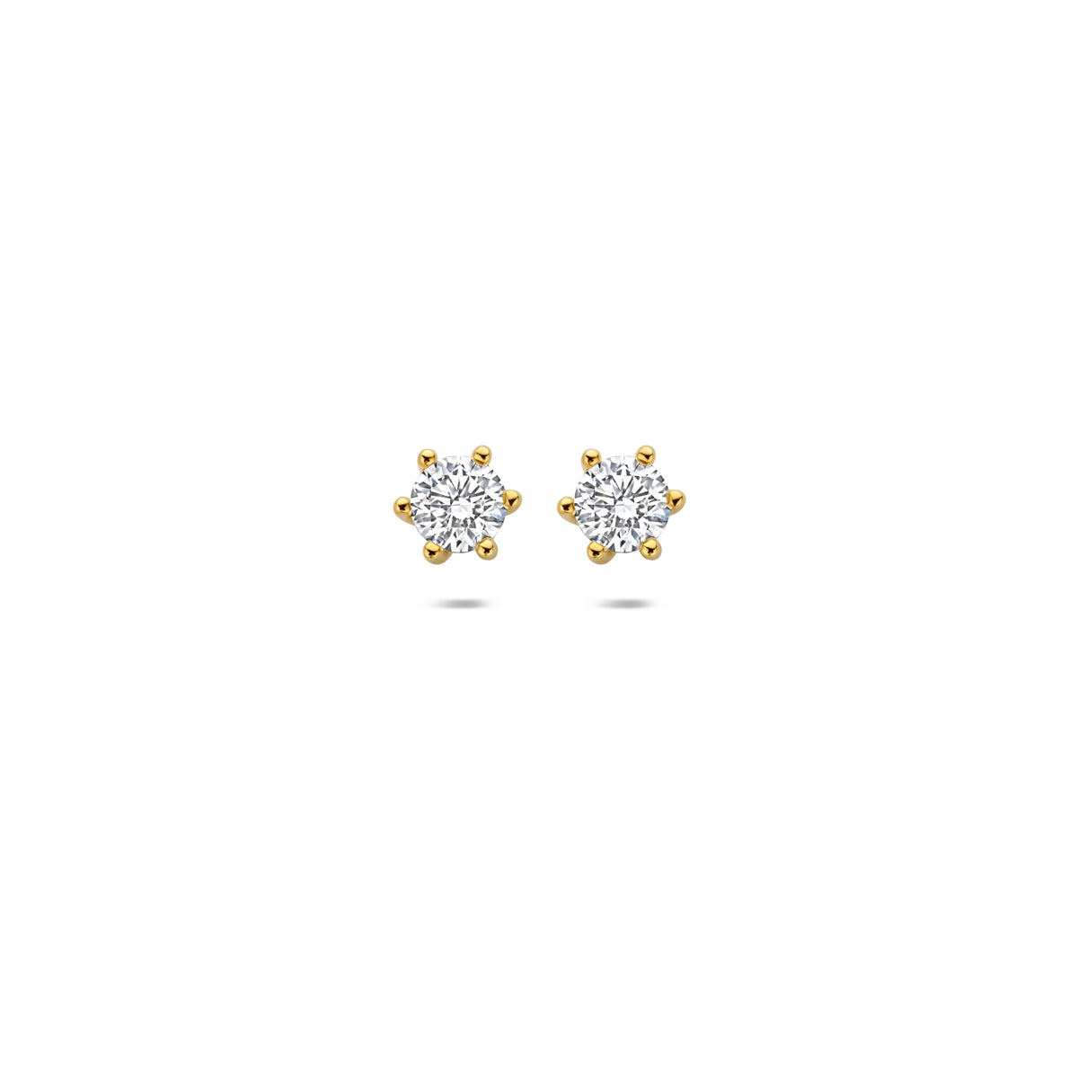 oorknoppen lab grown diamant 0.50ct (2x 0.25ct) f vs 4 mm 14K geelgoud
