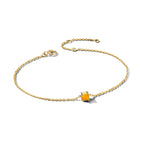 armband met geboortesteen 15,5 - 17 - 18,5 cm 14K geelgoud