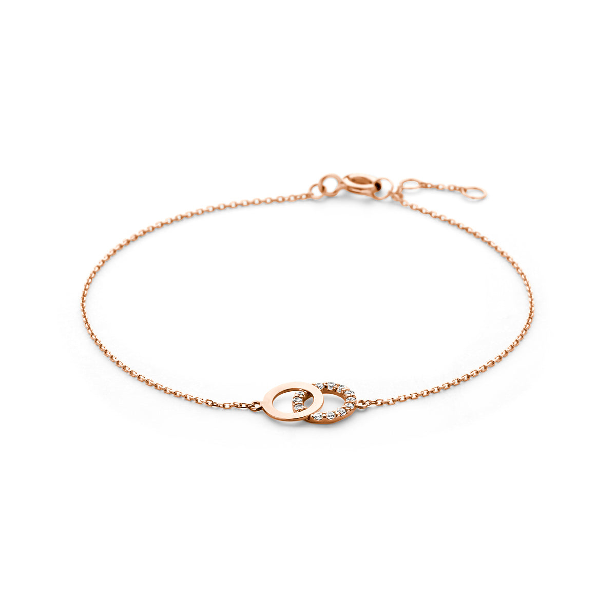 Armband Zirkonia 16,5 - 17,5 - 18,5 cm 14K Roségold