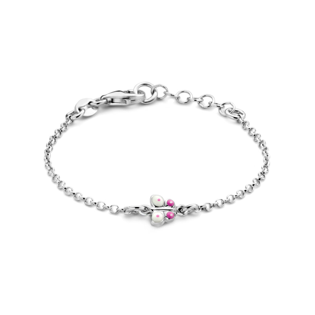 Armband Schmetterling Emaille 11 + 2 cm rhodiniertes Silber
