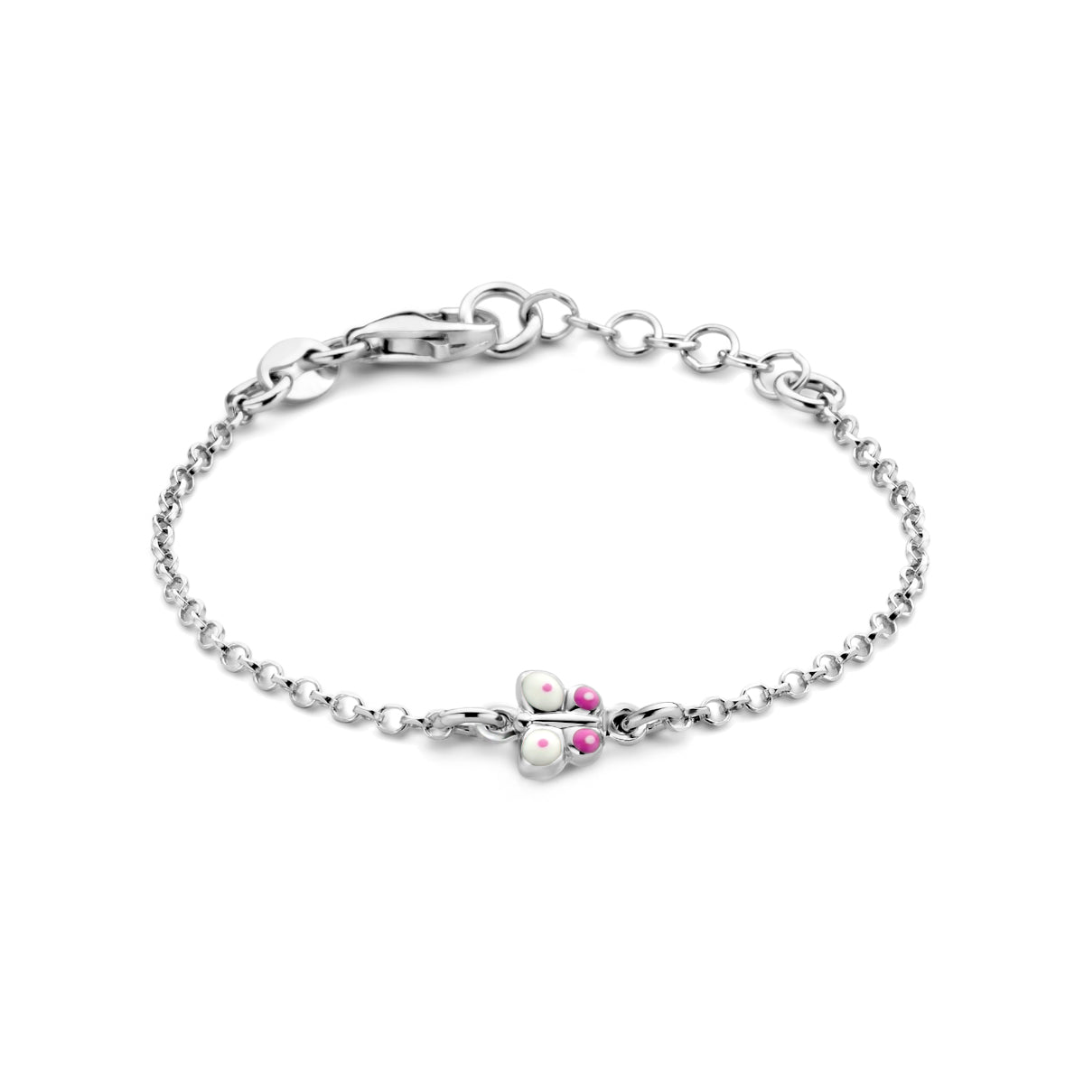 Armband Schmetterling Emaille 11 + 2 cm rhodiniertes Silber