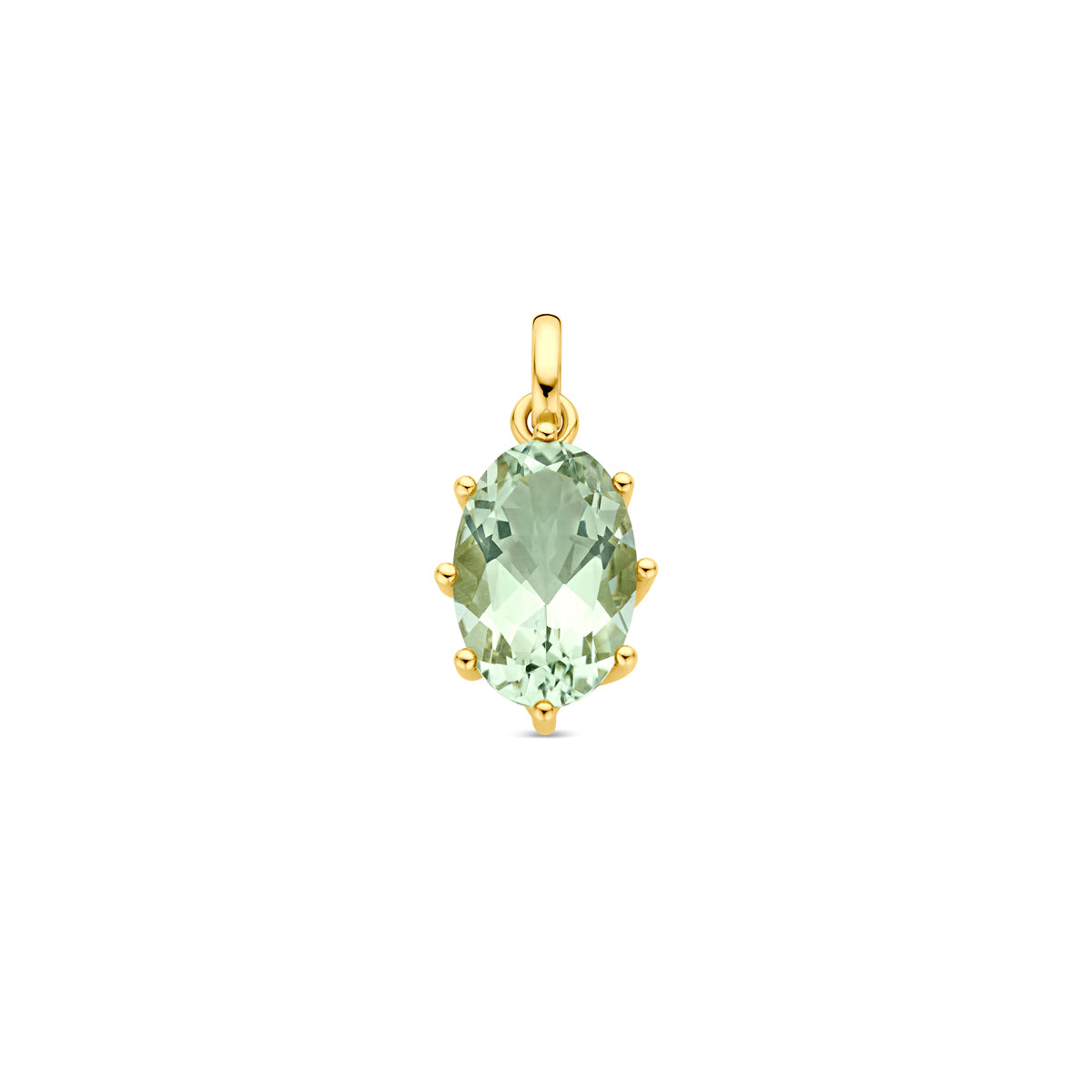 hanger groen amethist 20 mm 14K geelgoud