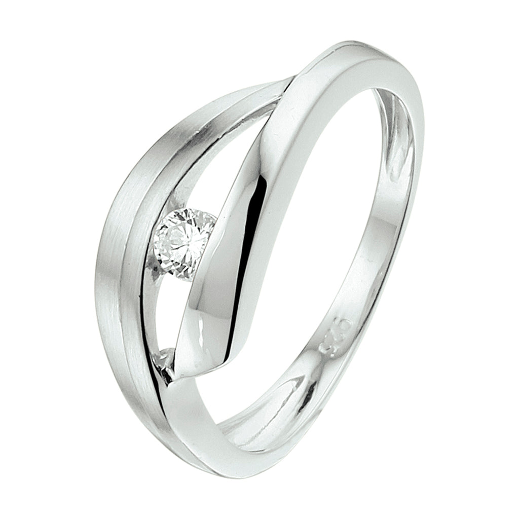 Ring Zirkonia Poly/Silber matt rhodiniert