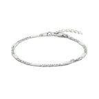 Armband Falkenauge mit Abstandshalter 2,4 mm 16 + 3 cm Silber rhodiniert